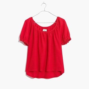 ♥️❤️♥️ Madewell Texture & Thread Peasant Top Red size medium ❤️♥️❤️